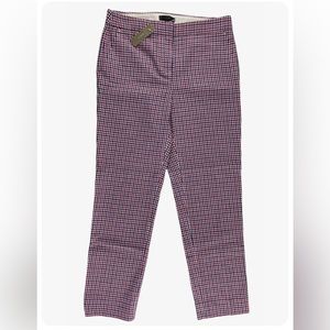 J. Crew Tapered Leg Red White Blue Gingham Plaid